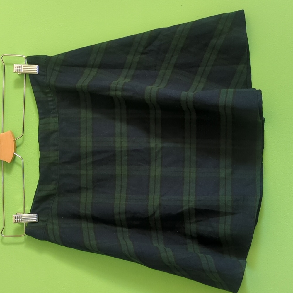 Plaid Blue And Green A-line Skirt